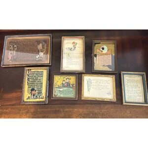 7 - Small Antique Wood Frame Ornate Design A Lot With Saying Proverbs